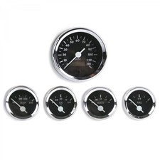 5 Gauge Set Sae American Classic Black White Vintage Needles Chrome Rings 5 Gauge Set Sae American Classic Black White Vintage Needles Chrome Rings