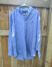 Ralph Lauren Yarmouth Blue Solid Cotton Oxford Button-Down Shirt 15.5 34/35