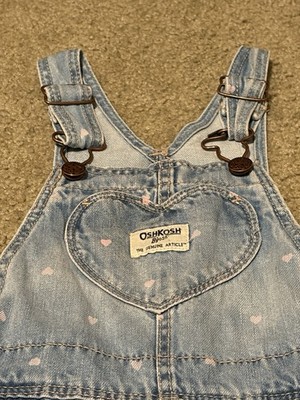 OshKosh B'gosh heart-print denim overalls for girls Size 4T