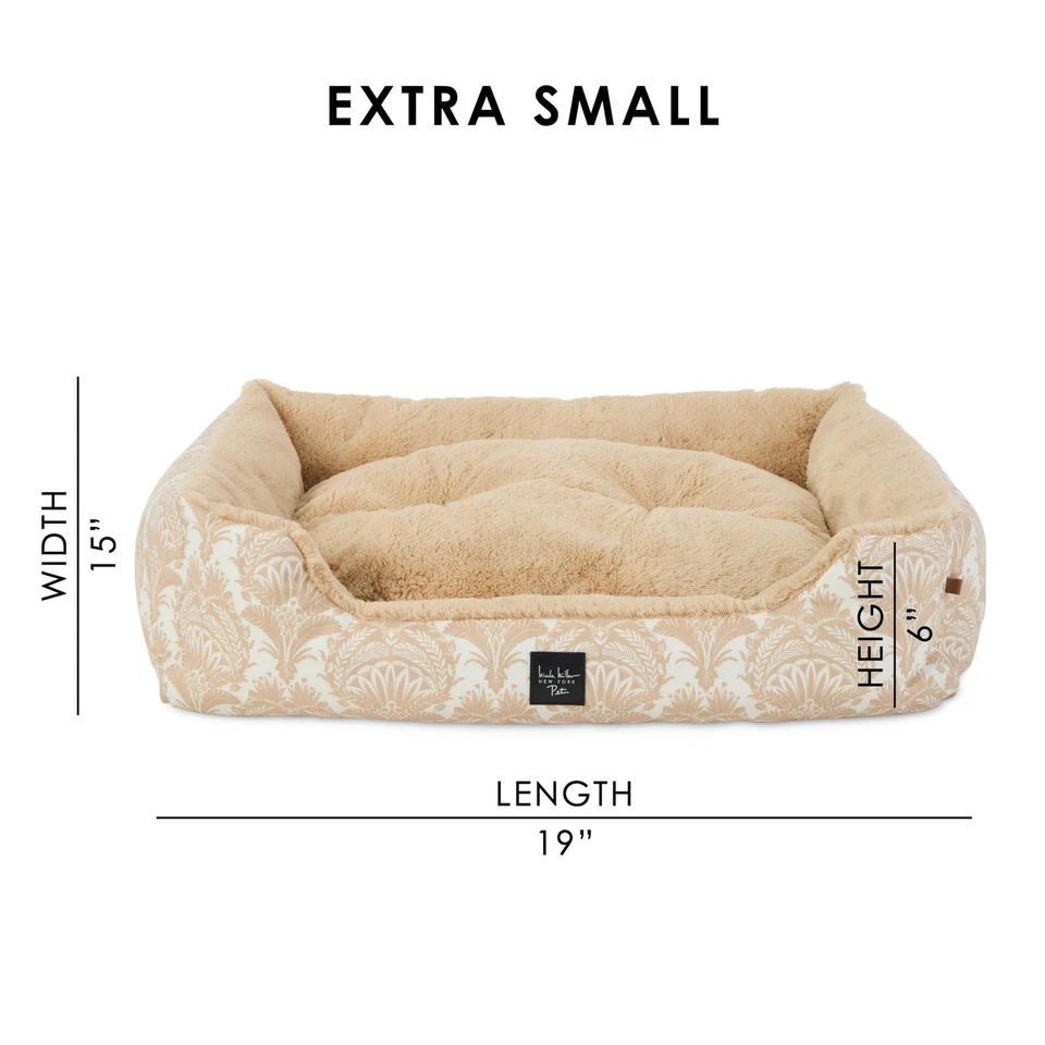 PET Mod Damasco Peluche Refuerzo Cama para Mascotas, Acogedora y Calmante, Parte Inferior Antideslizante, Machi... Foto 3 de 4