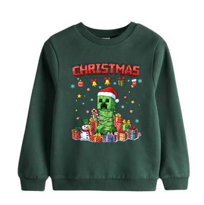 Minecraft Weihnachtspullover, Jungen und Mädchen Sweatshirt Creeper, Weihnachtspullover Tag