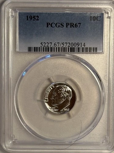 1952 Roosevelt Proof Dime 10C, PCGS PR67