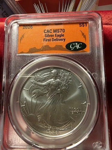 2026 American Silver Eagle $1 •CAC MS70 • First Delivery • 1 oz .999 Fine Silver