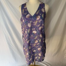 J. Jill 100% Linen Floral Paisley Shift Dress Small Petite