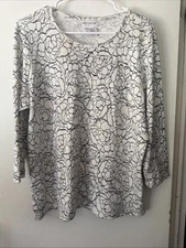 Rebecca Malone Women's Floral Blouse Top Size L