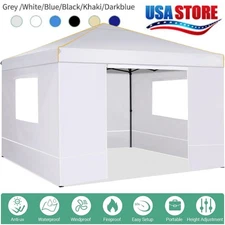 Pop up Canopy Tent 10x10ft Waterproof UPF 50+ Outdoor Gazebo with 4 Sidewalls