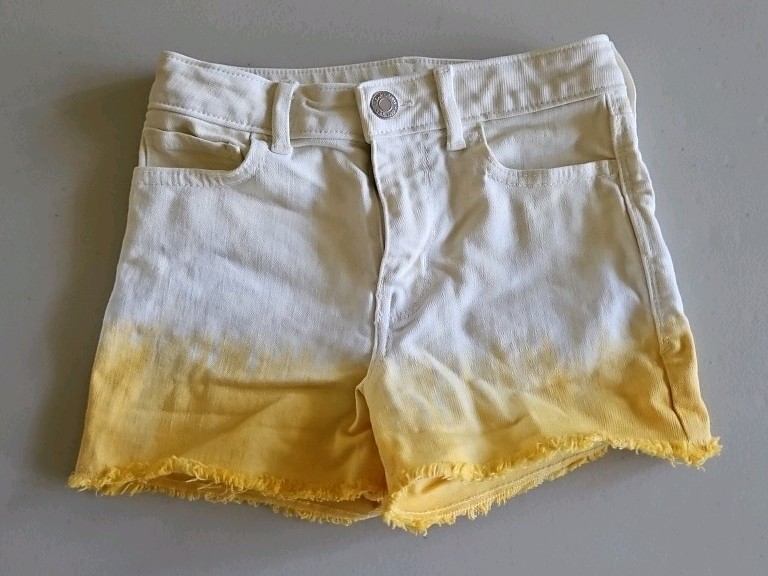 Gap  Yellow Dip Dye & Tie Dye Jean Shorts w/Frayed Hem - Size 8 slim