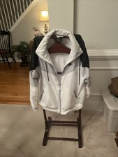 Rare Nike Windrunner Nylon Glanz Jacket Windbreaker Black White Gray Lrg