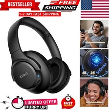 Bluetooth Headphones Over Ear, 65 Hours Playtime Wireless Headphones with Mic...