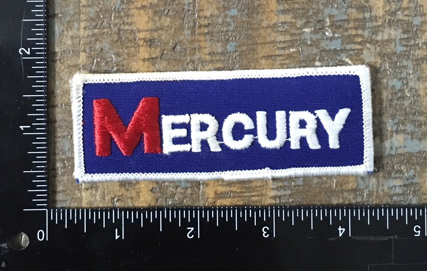 Vintage MERCURY Car Automobile Advertising Logo Embroidered Iron-On Patch