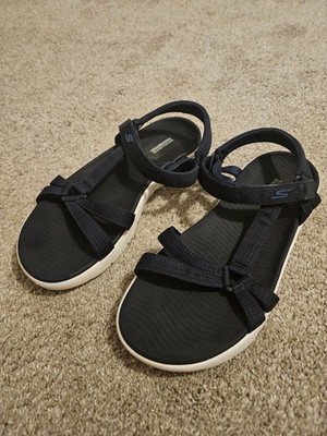 Skechers Slip-ins: GO WALK Flex Sandal Navy Blue Womans 10 Wide