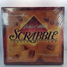VTG 1999 Deluxe Edition Scrabble Game Hasbro Rotating Board Classic NOS