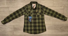 NWT Dixxon Flannel Co .38 Special Green Skate Shirt Women's Medium Button Up NEW