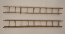 Two Vintage Plastic / Faux Wood Fire Truck Nine Rung Ladders - Replacement Parts