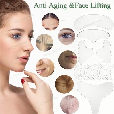 16PCS Anti Wrinkle Neck Eye Face Pad Silicone Removal Patch Skin Lift Overnight