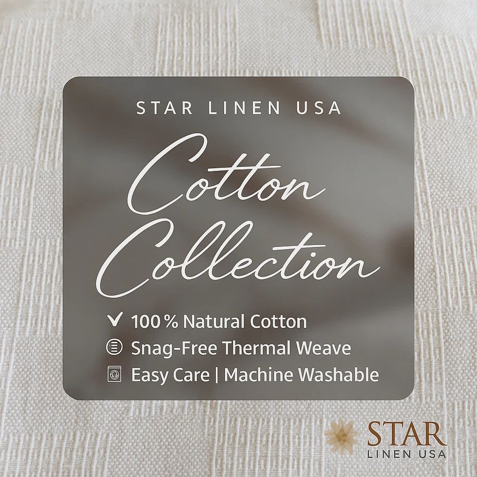 Manta térmica de hospital sin enganches | 100% algodón | Twin 66" x 90" | Blanca Foto 4 de 4