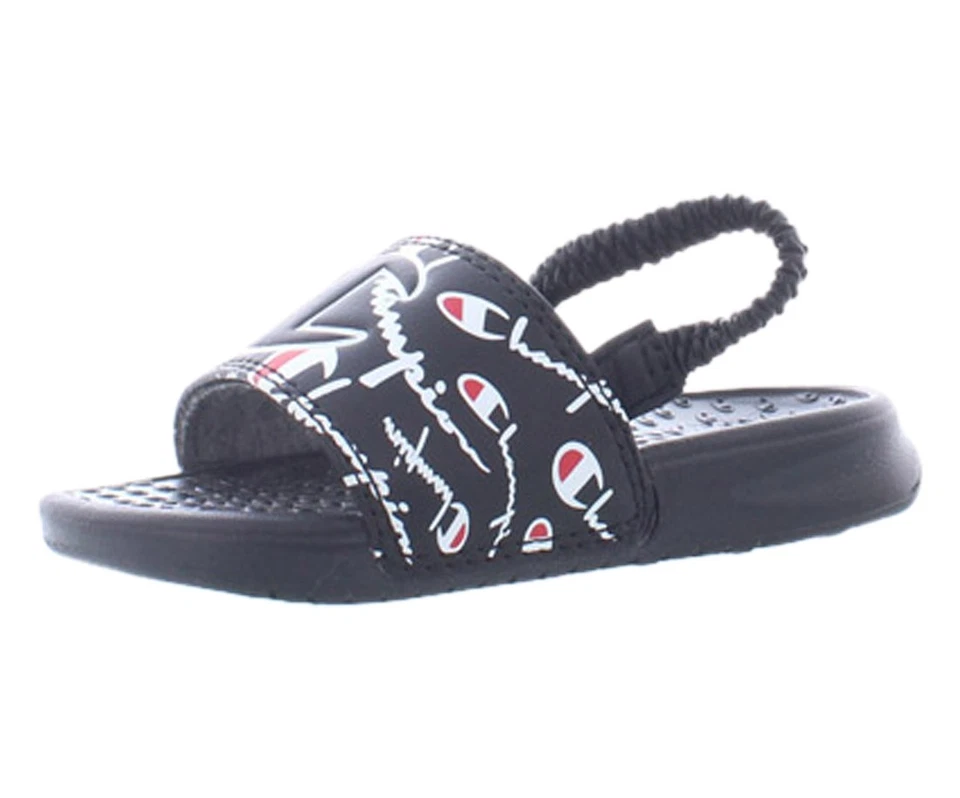 Zapatos Champion Super Slide Warped para bebé niño talla 5, color: negro Foto 2 de 4