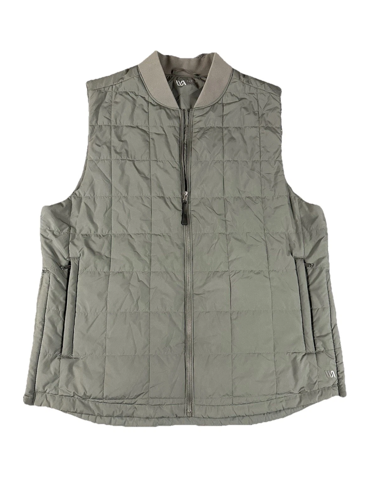 VRST Men's Lightweight Insulated Vest Warm Pewter Medium Side Zip Green