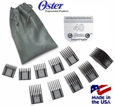 OSTER A5 Attachment Snap On 10pc COMB SET&40 CLIPPER BLADE*Fit Turbo,Golden,A6