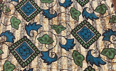 Africa Tex Guaranteed Super Wax Print Fabric, 44  X 60  (1.66 Yards)