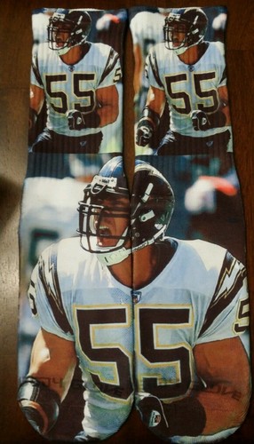 Custom Junior Seau dry fit socks V VI VIII san diego chargers gamma nfl - Picture 2 of 3