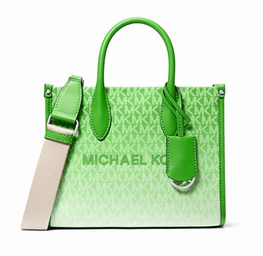 Nuova borsa a tracolla Michael Kors Mirella piccola ombreggiata logo verde giungla