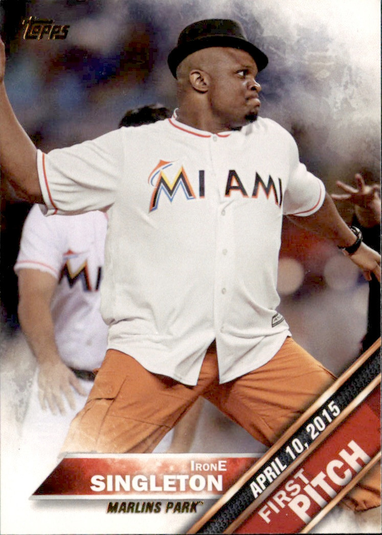 Irone Singleton Miami Marlins GOLD First Pitch - 2016 Topps Series 1 #FP-20