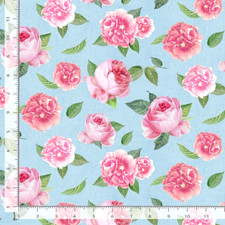 Pink Roses Fabric Belle Fleur Paris CD3004 Cotton Timeless Treasures By Yard