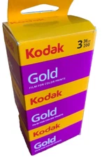 KODAK GOLD 200 ISO 35mm Color Negative Film NEW FRESH  3-Pack 36 exp per roll