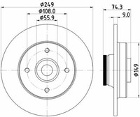 2X Hella 8DD 355 123-301 Bremsscheibe FüR CitroËN DS Peugeot