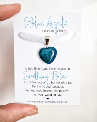 Blue Agate Something Blue For Bride Wedding Day Gift Rose Quartz Aventurine - Picture 10 of 21