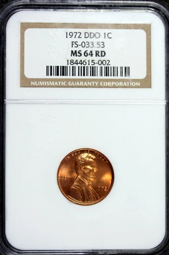 1972 - DDO NGC MS64RD FS-033.53 Lincoln Cent!!  #B20961