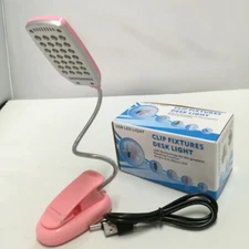 28 LED Flexible USB & Battery Clip-On Reading Lamp Computer Desk Table Bed Light