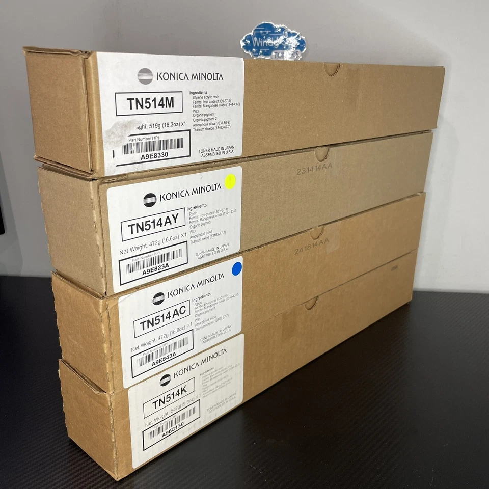 Juego completo de cartuchos de color Konica Minolta TN514 KYCM para bizhub C458 NUEVO Foto 2 de 2
