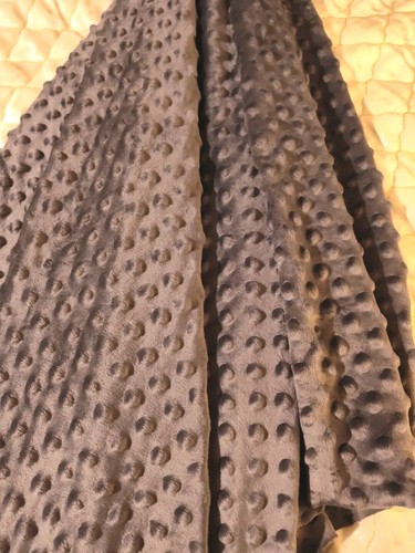 Minky Dot Fabric Gray Size 54" x 51" (1.5 yds) Unused Remnant - Picture 5 of 5