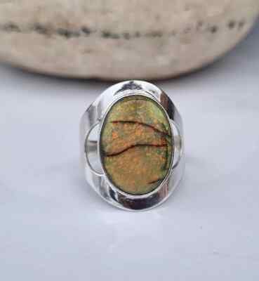 Monarch Opal Gemstone Ring 925 Sterling Silver Handmade Ravishing Gift Ring  MK*