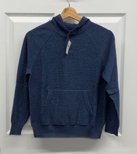 NWT Boys GAP Heather Navy Blue Hooded Long Sleeve Pullover, LARGE 10 