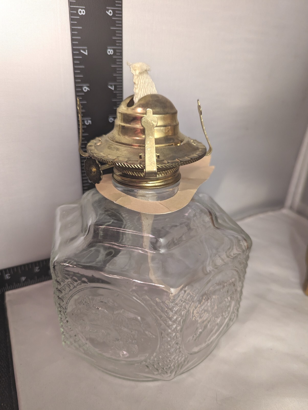 VtG Lamplight Farms Horse & Buggy Hurricane Oil Lamp NEW Hexagon Glass