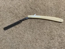 George Butler and Co. art engraved straight razor from Sheffield England