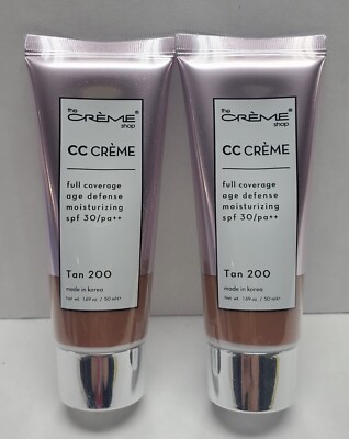 (2 Pack) The Creme Shop Cc Creme Full Coverage Age Defense SPF 30 pa Tan 200