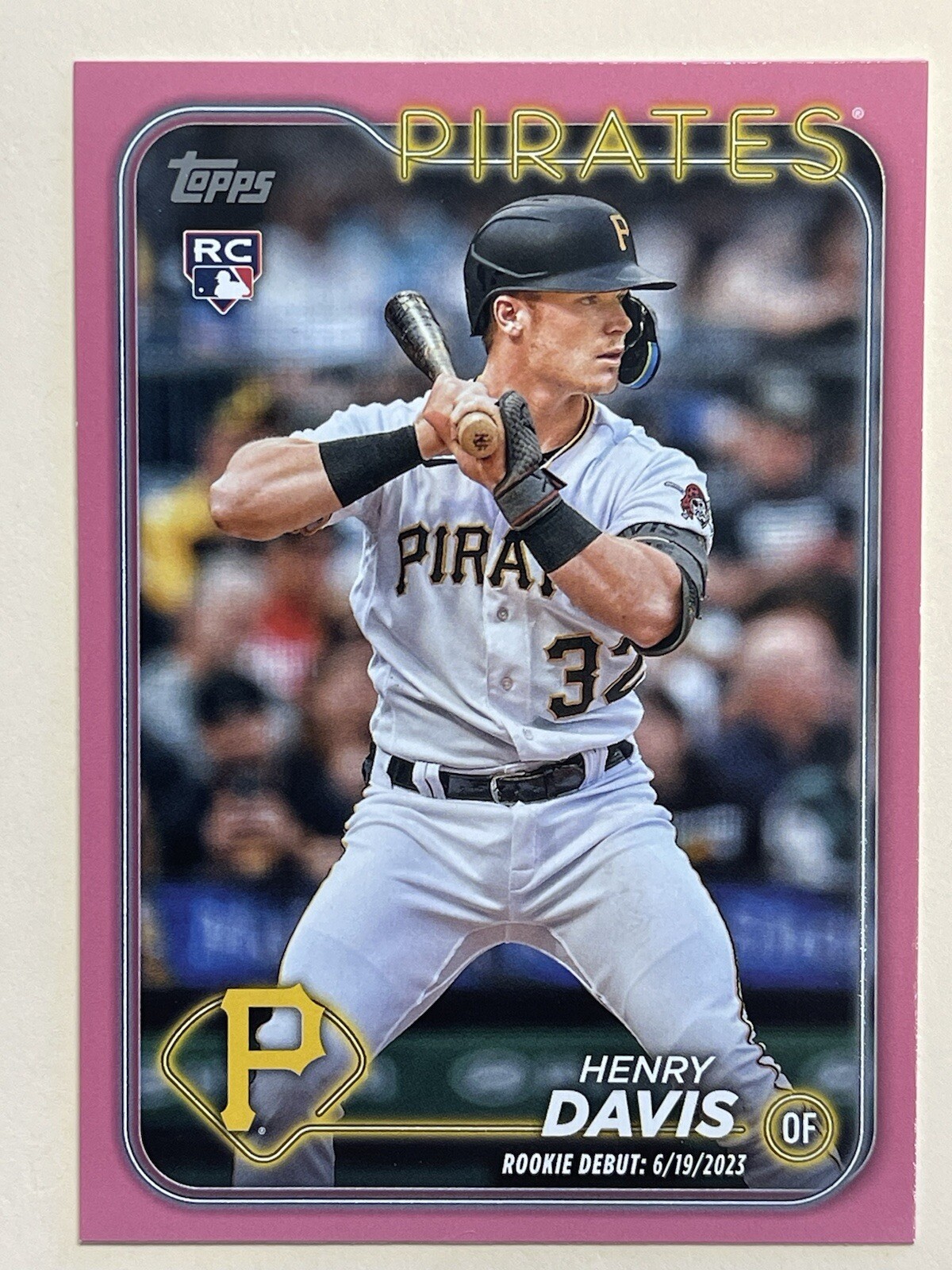2024 Topps Update #US162 Henry Davis RC MOTHER'S DAY PINK 41/50 Debut Pirates