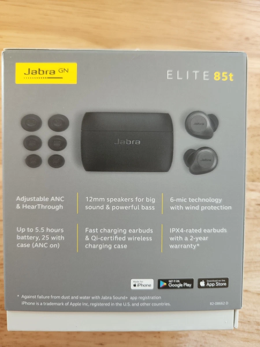 Jabra Elite 85t True Wireless Bluetooth Earbuds, Titanium Black – Advanced  Noise-Cancelling Earbuds with Charging Case for Calls & Music – Wireless