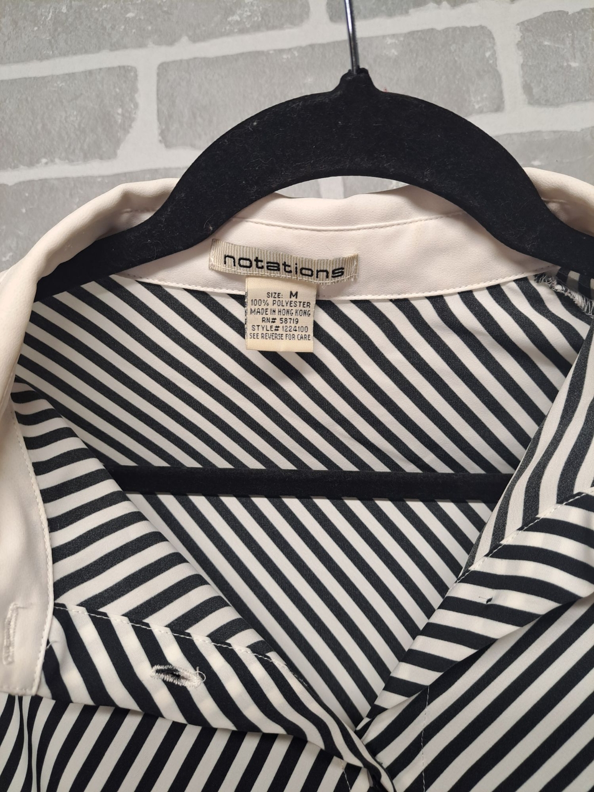 Notations 90s Striped Button Down,Long Sleeve Cla… - image 6