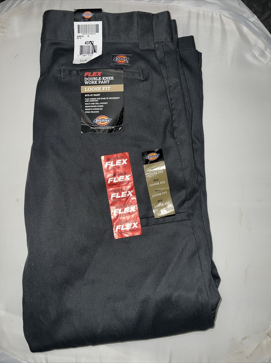 Dickies Loose Fit Flex Double Knee Work Pants Black 8523FBK NEW