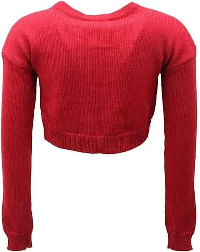 Monnalisa Maglione Bimba Girl Dark Red Studded Knit Shrug Crop Sweater Sz 8 - Picture 2 of 14