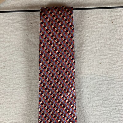 Paul Fredrick Necktie Men's Multicolor Geometric 100% Silk Formal