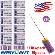 10packs Dental Endodontic Endo K-Files Stainless Steel K-FILE 25mm hand use file