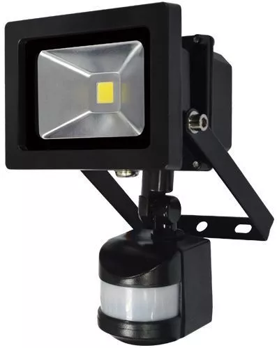 10W 20W 30W LED Flood Light with PIR sensor and Manual Override Function Black