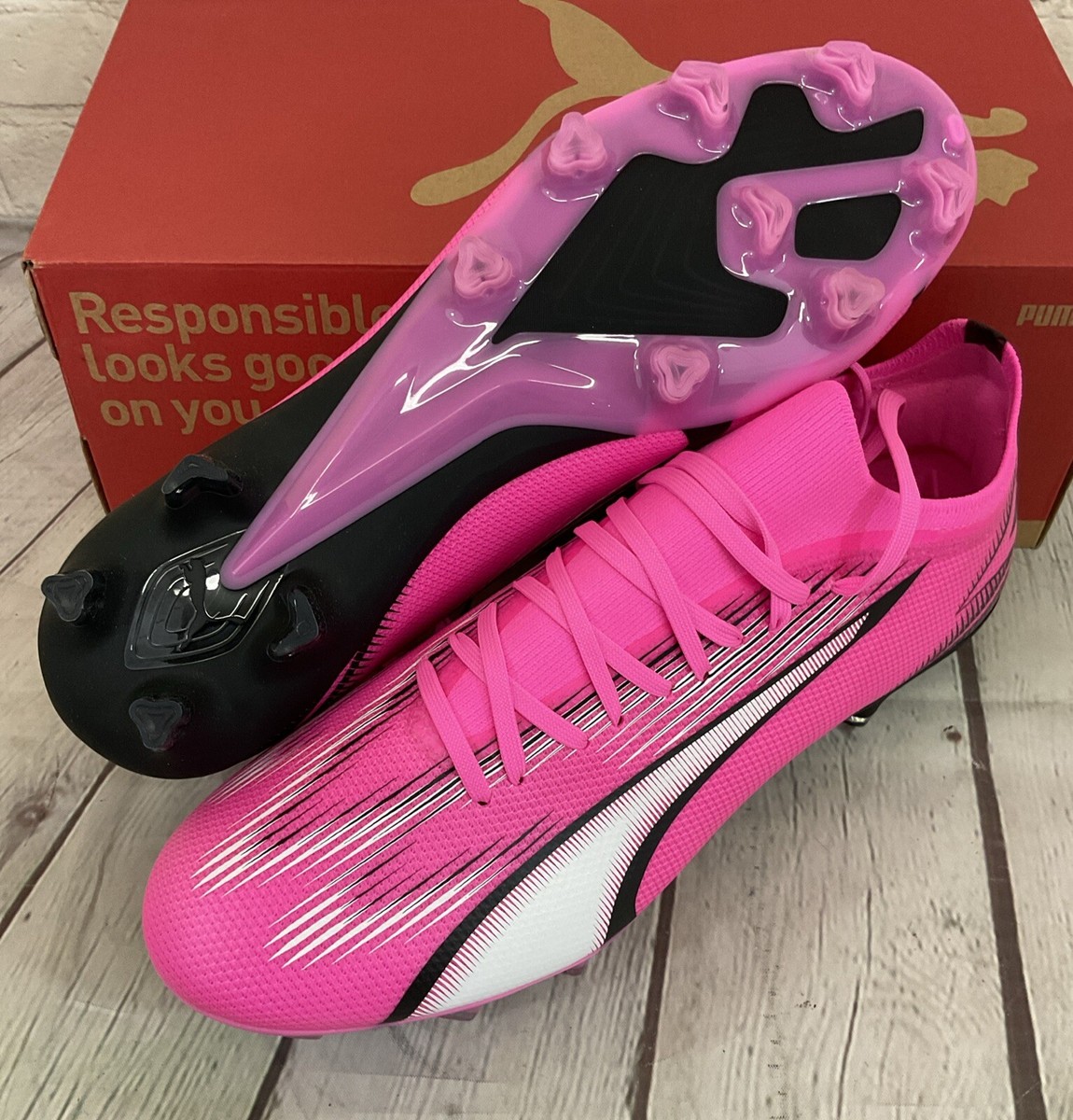 Puma 107754 01 Ultra Match FG/AG Women's Soccer Shoes Pink White