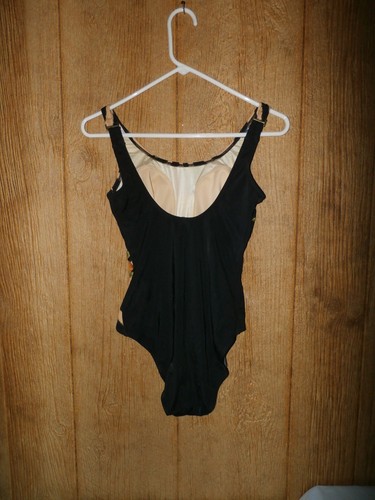 New Roxanne Bra Sized Black Floral Print One Piece Swimsuit 10 / 34C - Picture 10 of 10